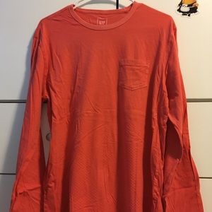 Gap Plain Orange Long Sleeve Tee